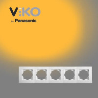  Рамка пятерная горизонтальная белая VIKO LINNERA 